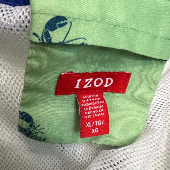 Izod Green and Blue 🦀 Swim Trunks for Relaxed Beach Days - Picture 2 of 3